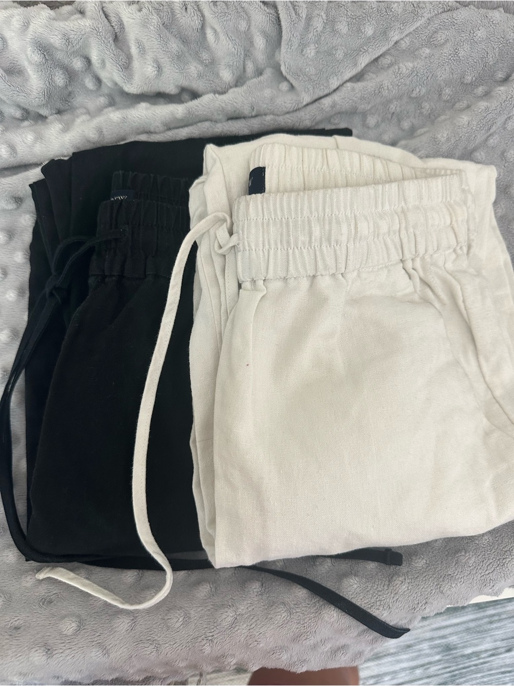 J. Crew Black Elastic Waistband linen pants